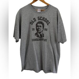 Old School Conservative heather gray s/s t shirt MNS 2X funny